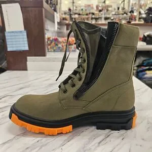 AMIRI | Shoes | Amirigreen Boots With Bright Orange Sole  display picture 2